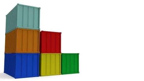 CONTAINER on white background for shipping concept 3d rendering. イラスト素材
