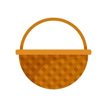 Container wicker icon flat isolated vector Stock Illustration