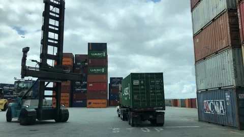 Container yard Stock Footage 111112003