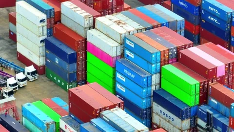 A container yard. Video stock 249728076