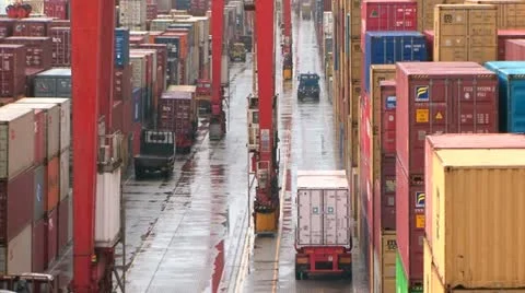 Container Yard Zoom Out 2 스톡 동영상 10831735