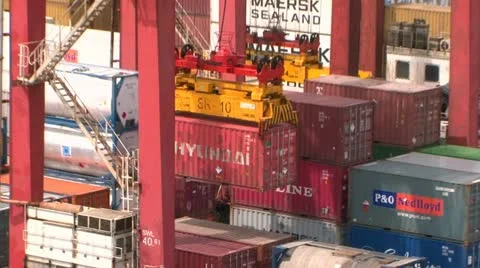 Container Yard Zoom Out 스톡 동영상 10831741