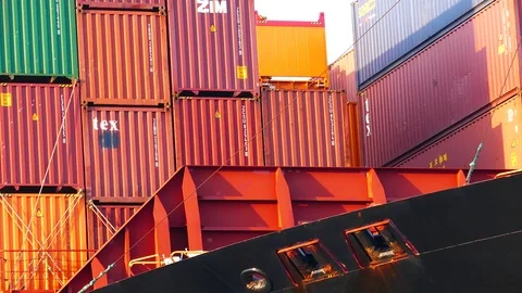 Container,container ship in import export and business logistic Stock Footage 95009237