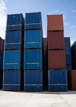 Containers 3 row Stock Photos