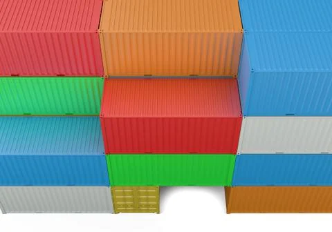 Containers 3D Rendering Stock Illustration