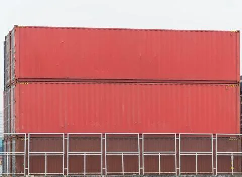 Containers box from Cargo freight ship for import export,logistic concept Stock Photos