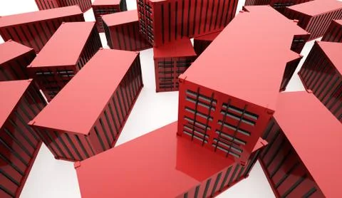 Containers concept rendered Stock Illustration