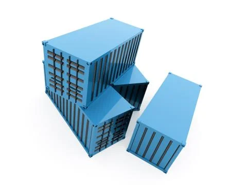 Containers concept rendered Stock Illustration