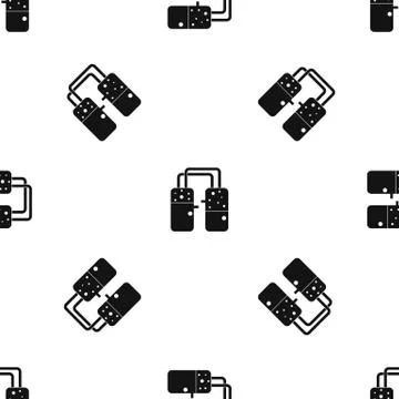 Containers connected with tubes pattern seamless black Stock Illustration