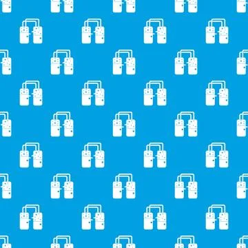 Containers connected with tubes pattern seamless blue Stock Illustration