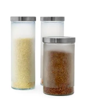Containers with grains Stock Photos