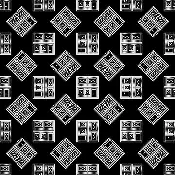 Containers Home vector concept linear dark seamless pattern Stock Illustration
