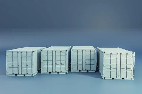 Containers isolated on blue background Stock Illustration