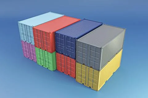 Containers isolated on blue background Stock Illustration