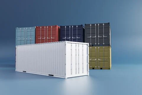 Containers isolated on blue background Stock Illustration