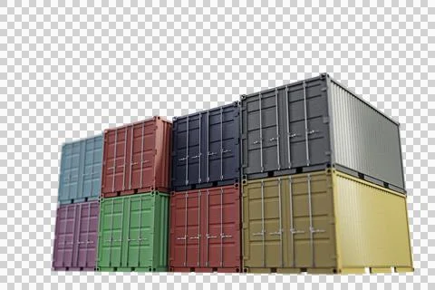 Containers isolated on transparent background Stock Illustration