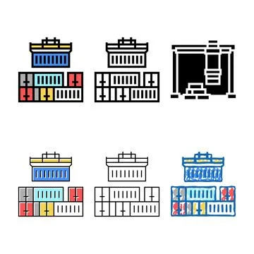 Containers loader port color styles icon vector Stock Illustration