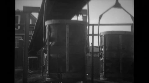 Containers moving in manufacturing plant Stock Footage 37593793