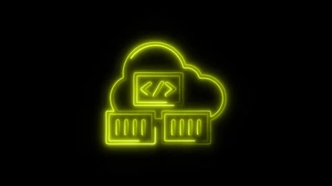 Containers Outline Icon in HD Video Neon Animation 動画素材 304552514