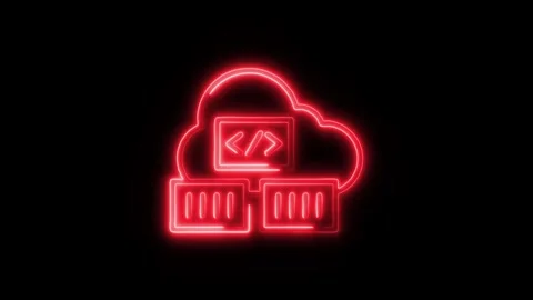 Containers Outline Icon in HD Video Neon Animation 動画素材 304552515
