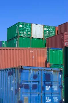Containers at the port for shipment Fotos Stock
