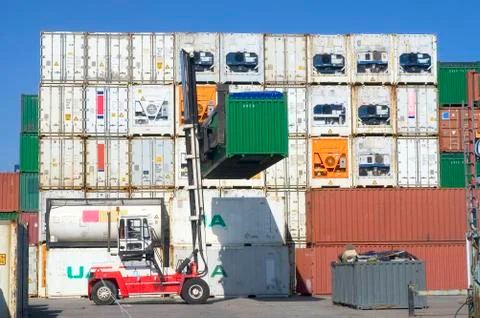 Containers at the port for shipment Stock Photos