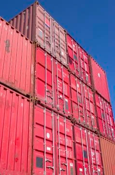 Containers at the port for shipment Stock Photos