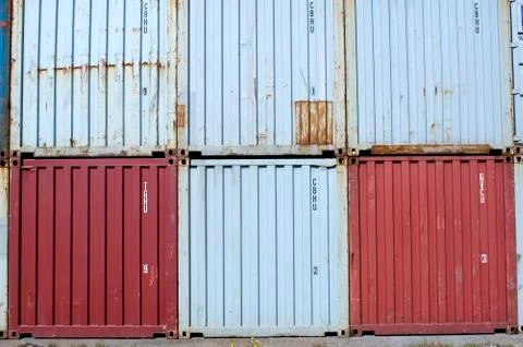 Containers at the port for shipment Stock Photos