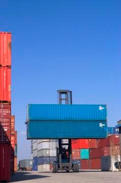 Containers at the port for shipment Stock Photos