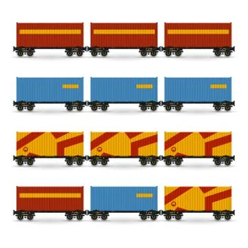 Containers on a Railway Container Platform 스톡 일러스트