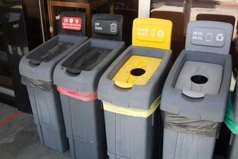 Containers for separate garbage collection Stock Photos