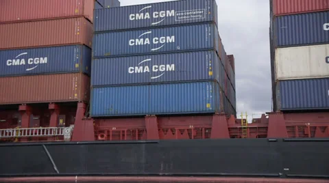 Containers on ship Stock Footage 36377069