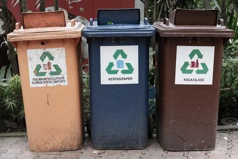 Containers for sorted waste Stock Photos