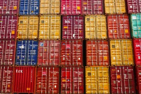 Containers Stack Multi Color Stock-Fotos