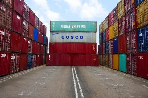 Containers Stack Multi Color Stock-Fotos