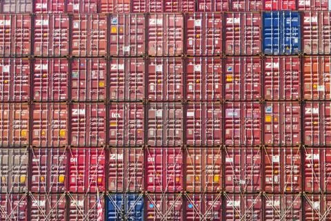 Containers Stack Multi Color Stock-Fotos