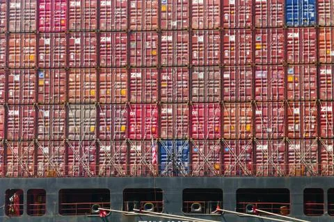 Containers Stack Multi Color Stock-Fotos