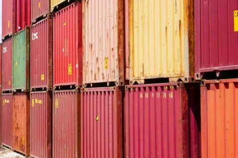 Containers Stack Multi Color Stock-Fotos