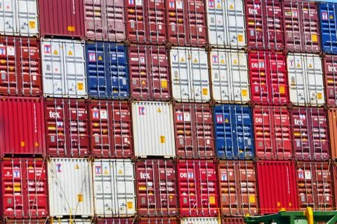 Containers Stack Multi Color Stock-Fotos
