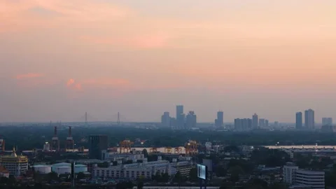 The containers stacked high on a cargo ship at the Port of Bangkok Video stock 199592302