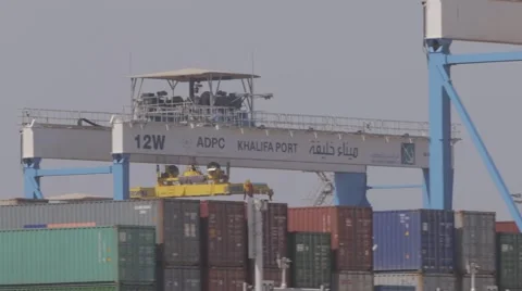 Containers Stacks At Commercial Port Stock Footage 63086461