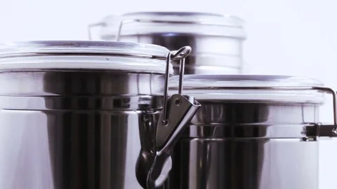 Containers for tea and coffee Stock Footage