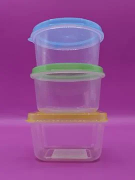 Containers on top of each other close up Stock Photos
