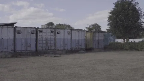 Containers wide pan 59 94fps 1920x1080 Stock Footage 73360983