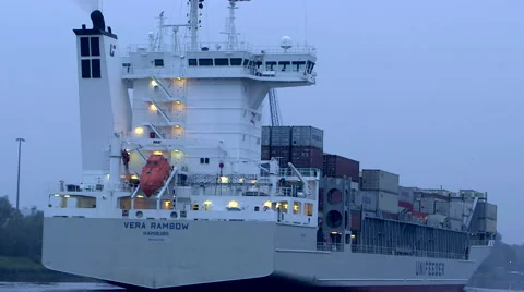 Containership Kiel Channel Stock Footage 62013214