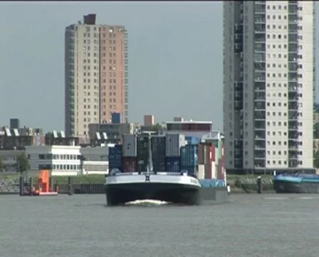Containership Rotterdam Stock Footage 8344633