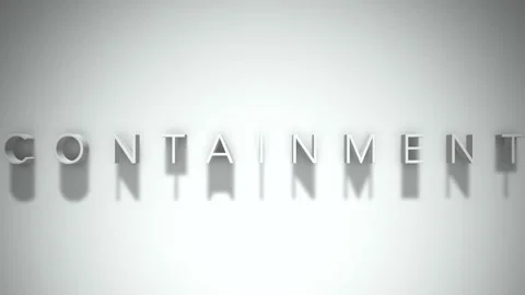 Containment 3D title animation with shadows on a white background Stock Footage 296522965