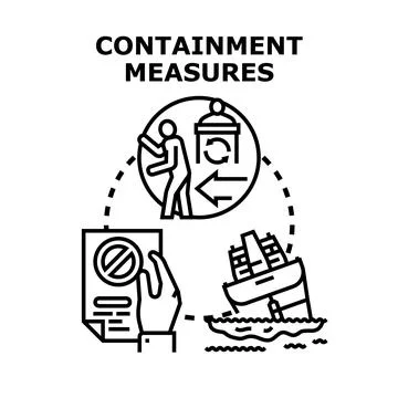 Containment measures preventing pollution and environmental damage Stock Illustration