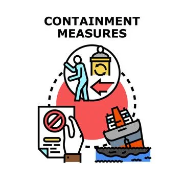Containment measures preventing pollution and environmental damage Stock Illustration