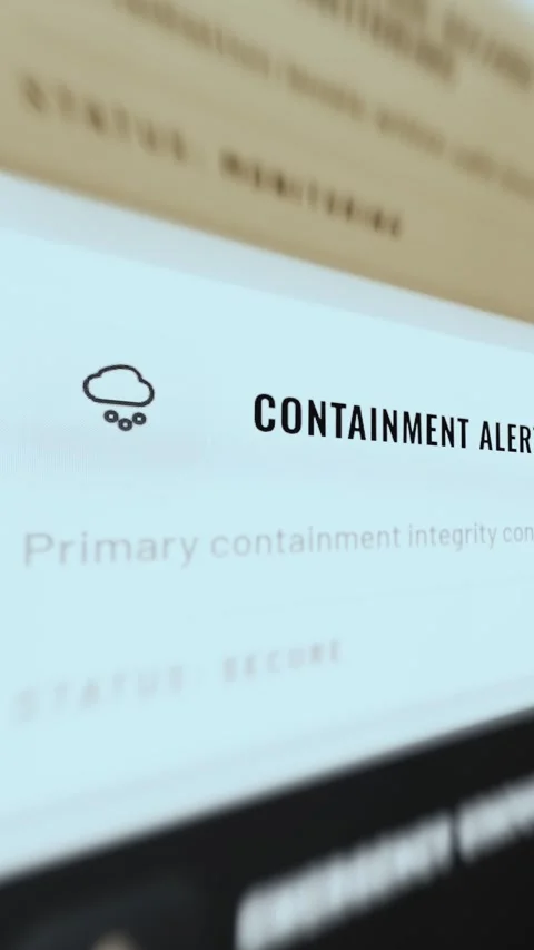 Containment Status Panel On Bright Scientific Control Interface 4K Stock Footage 341846025